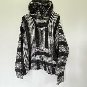Baja Joe Hoodie Mexican Blanket Black Green Men’s Small